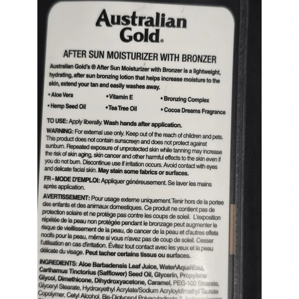 Australian Gold After Sun Moisturizer with‎ Bronzer Lotion, 16 fl oz